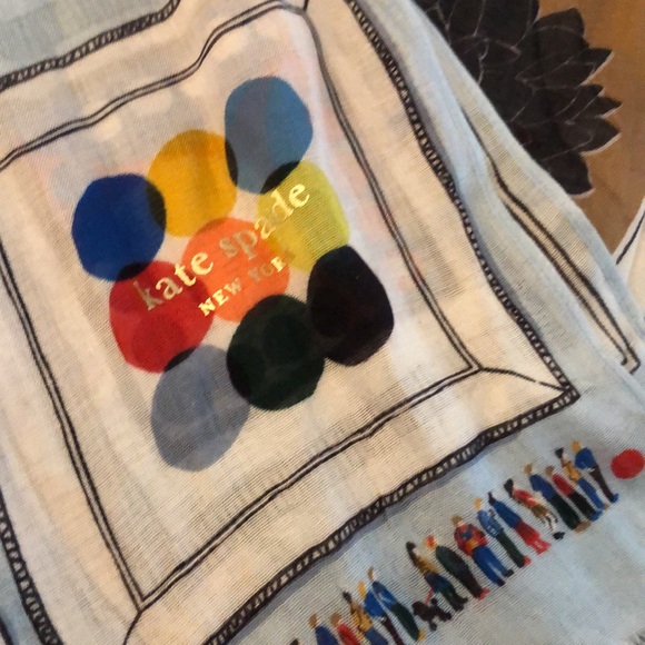 Kate Spade 100% Viscose Multicolored Gallery Wall Oblong Scarf OS NWT - Picture 12 of 16